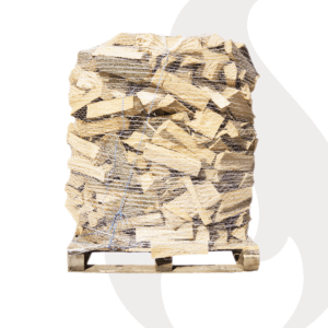 Buchen brennholz premium 33cm, rindenfrei auf palette im netz, ca. 1,6 srm / 1rm, 500 kg