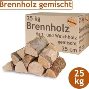 Gemischtes brennholz 120 kg buche eiche birke kiefer fichte feuerschale